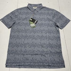 NWT linksoul polo shirt New! Size large Grey/Blue Floral